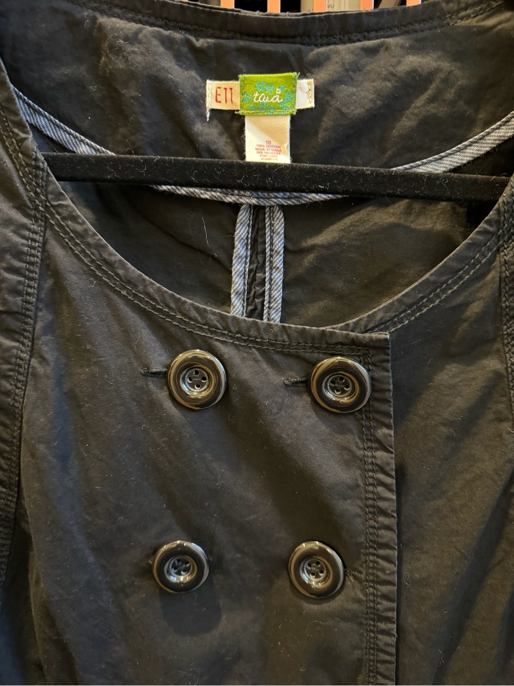 Ett Twa Anthropologie Black Peplum Double-Breasted Jacket. Size 10. EUC - Picture 3 of 5